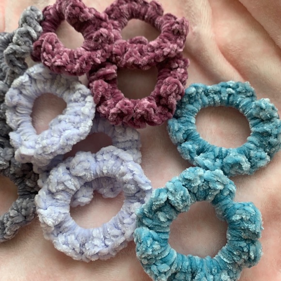 Handmade Velvet Crochet Scrunchies! - Picture 2 of 3